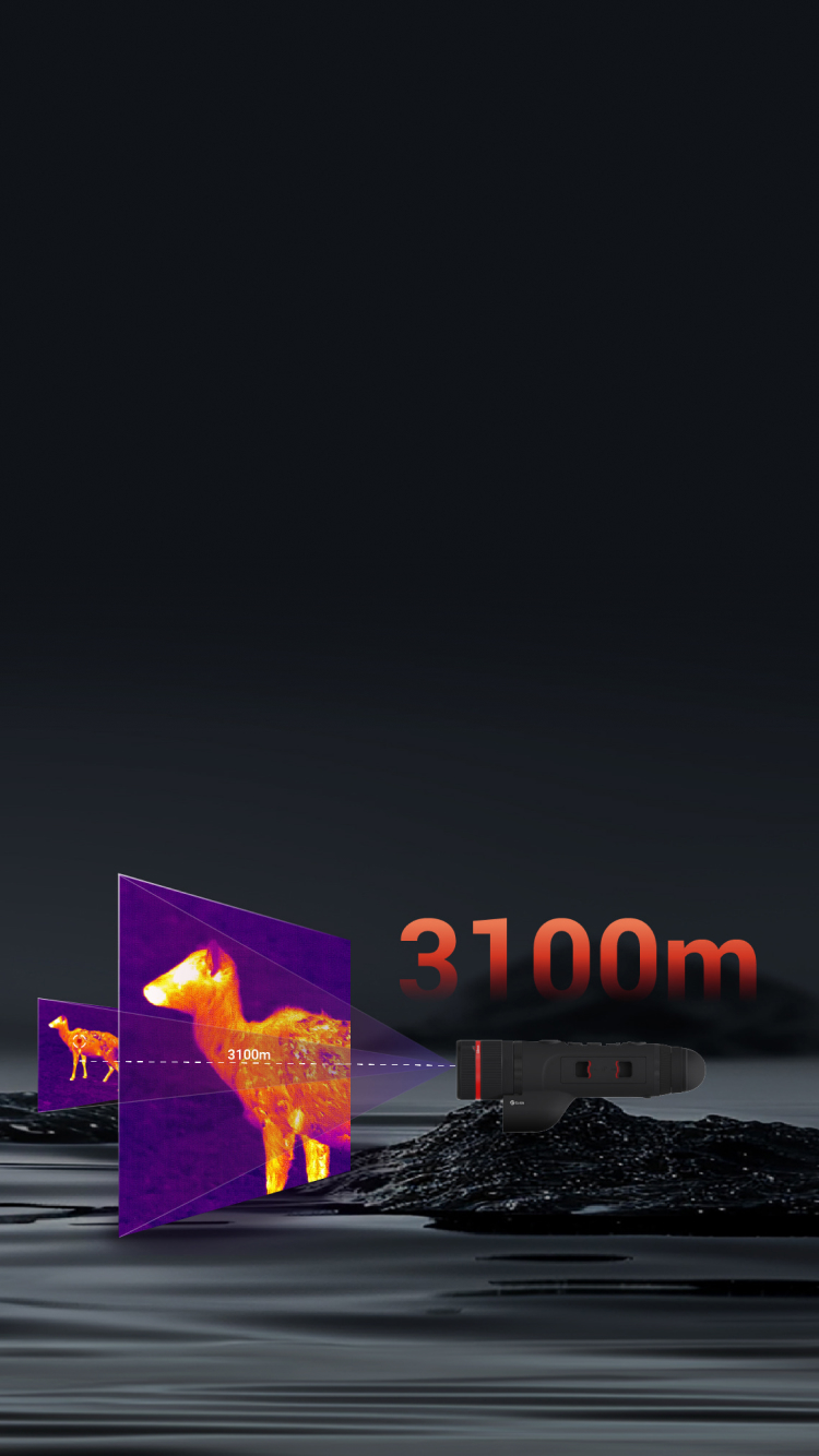 Zoom optique 3x, distance de détection allant jusqu'à 3 100 m