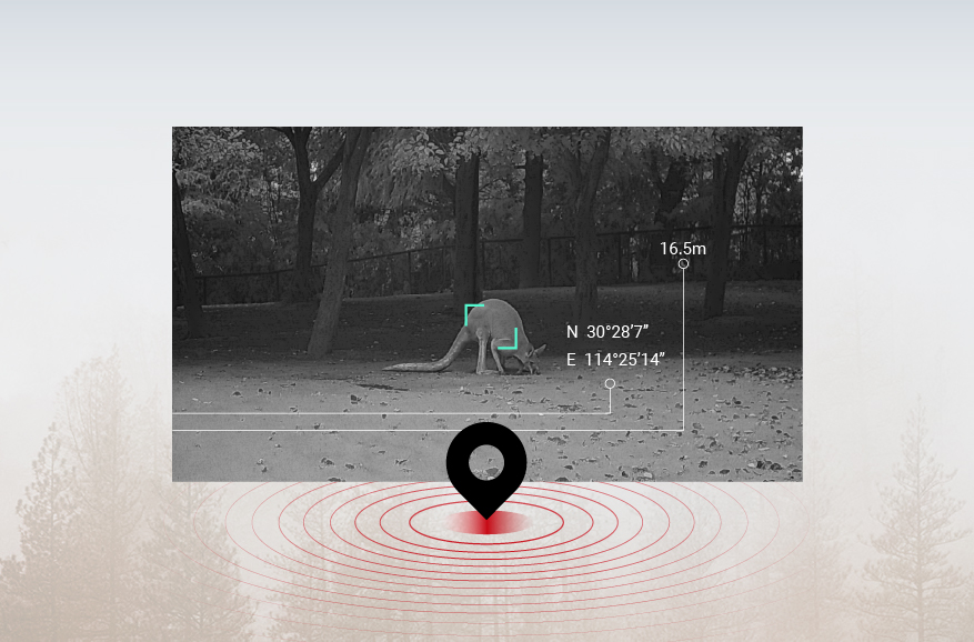 GPS intégré pour le positionnement de la cible