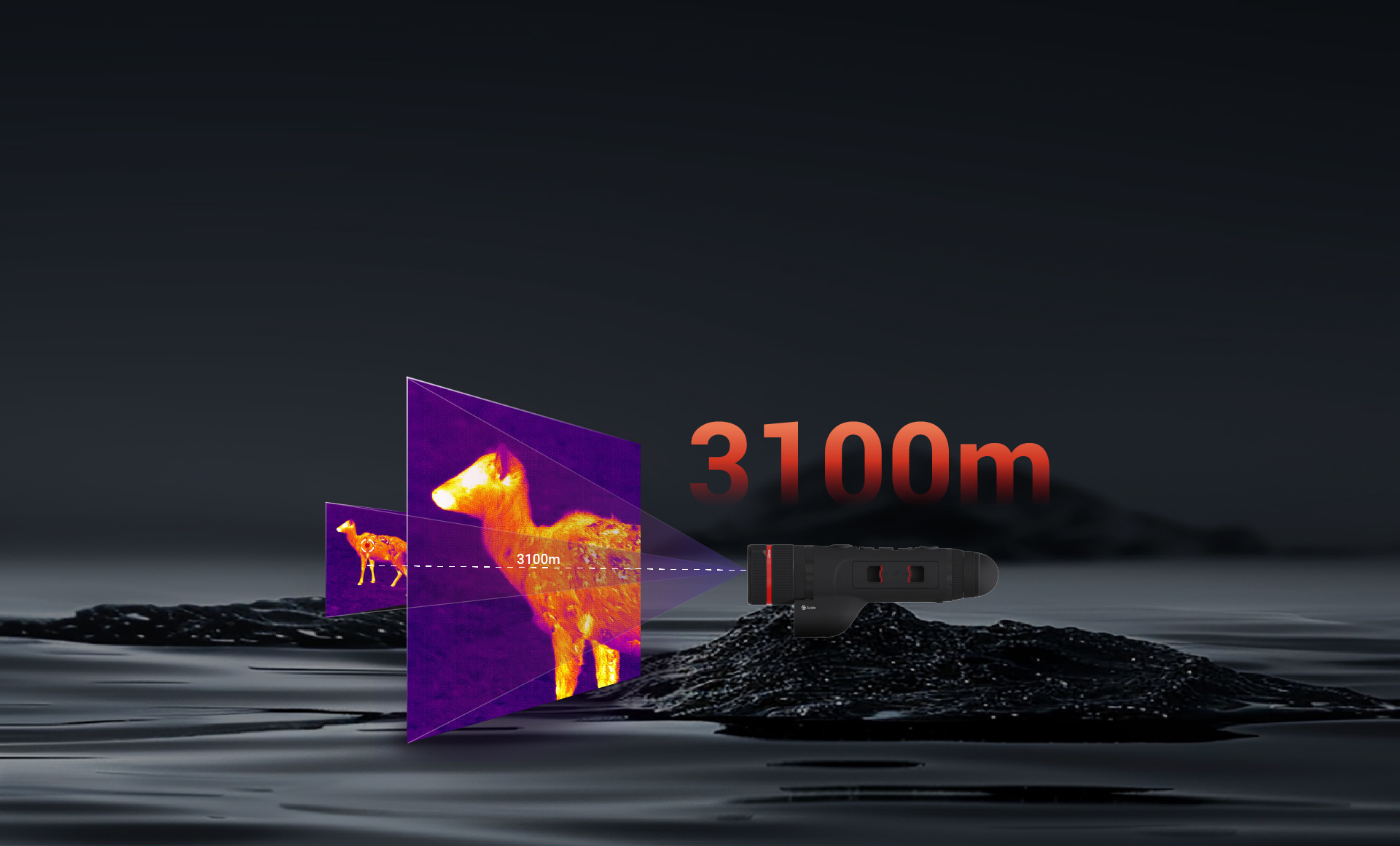 Zoom optique 3x, distance de détection allant jusqu'à 3 100 m